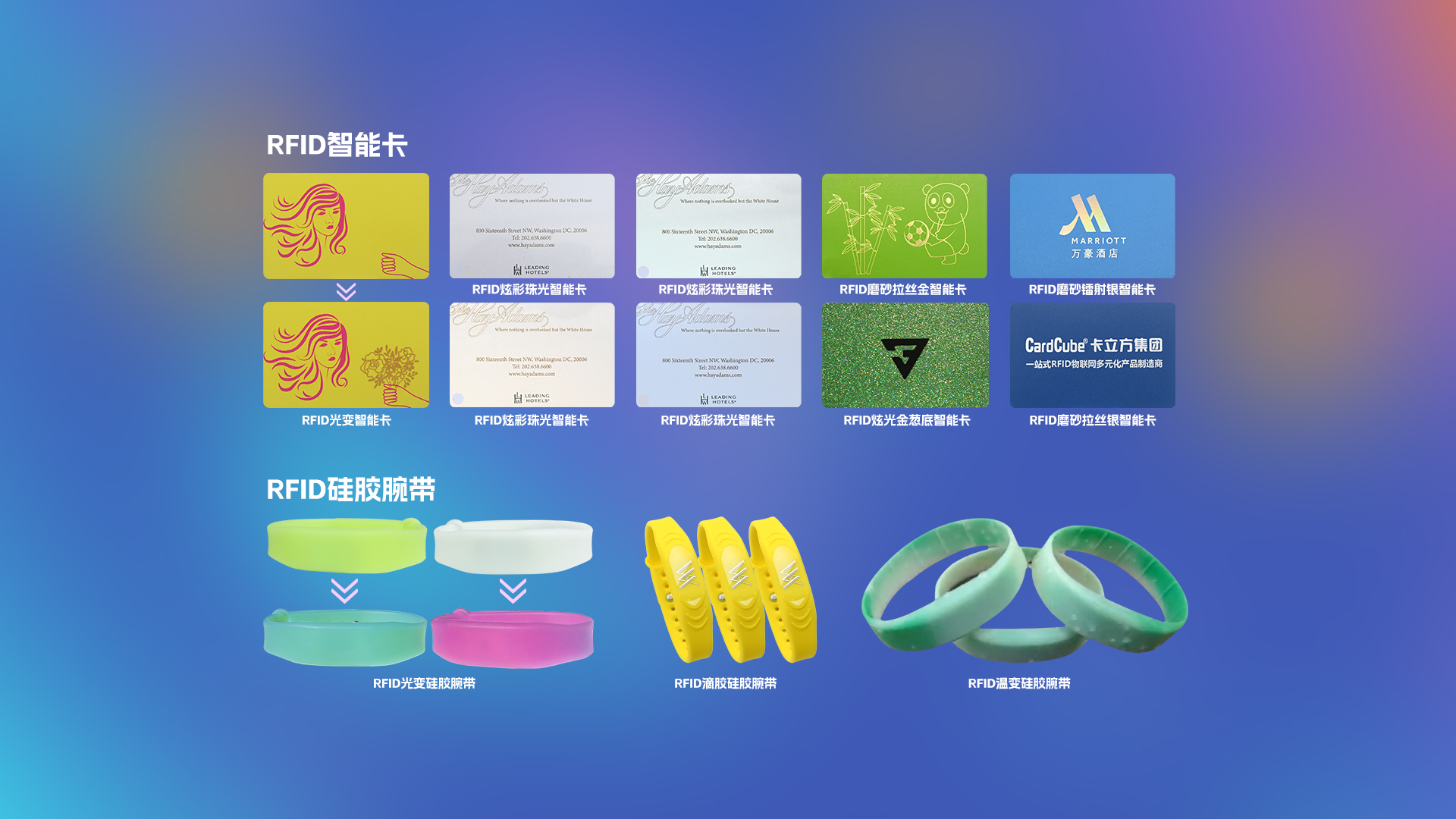 suncitygroup太阳集团官方网站集团多款RFID智能卡及NFC光变温变硅胶腕带新品震撼上市